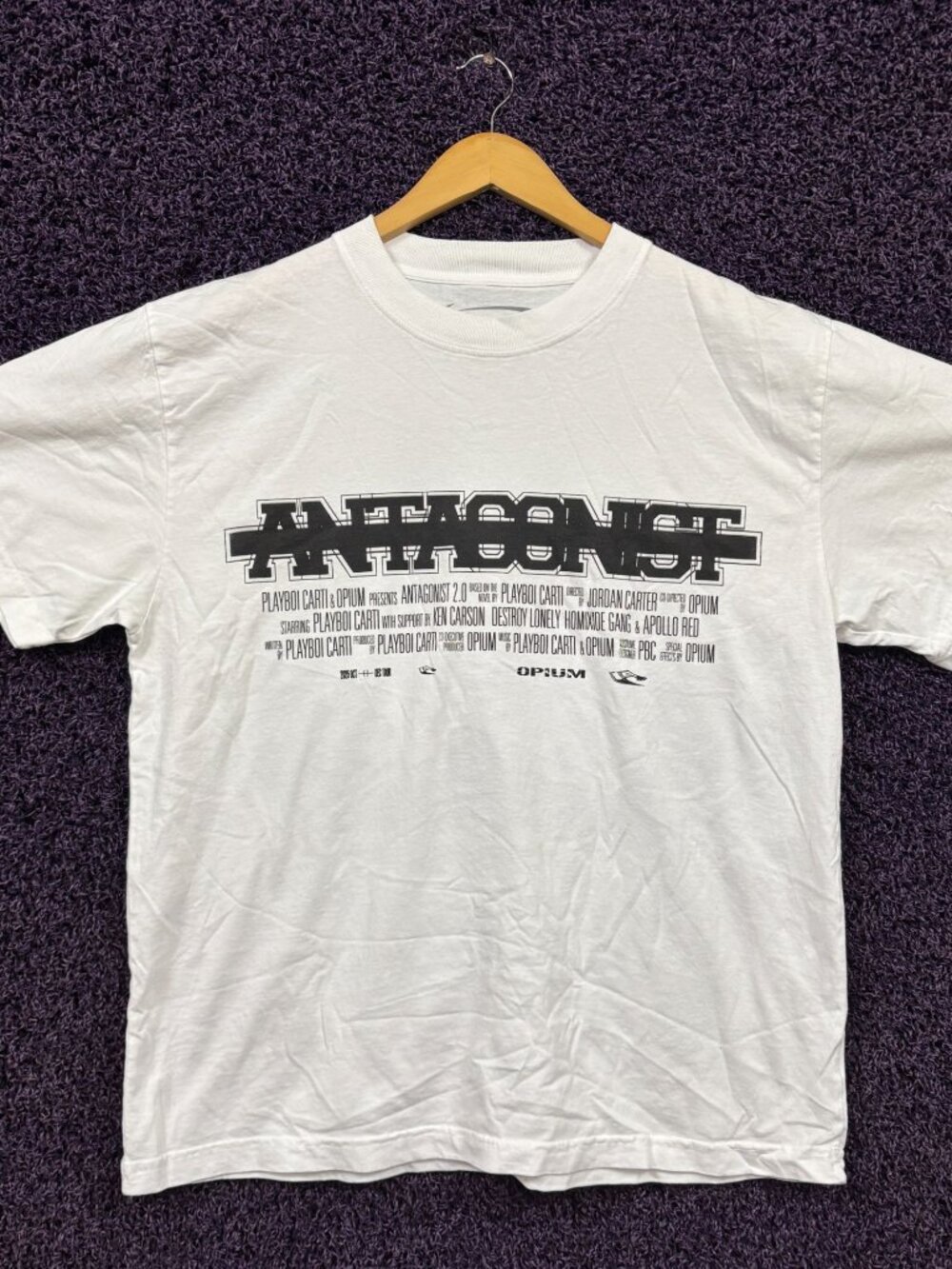 Playboi Carti Antagonist 2 US Tour Double Zero Rap T-Shirt L